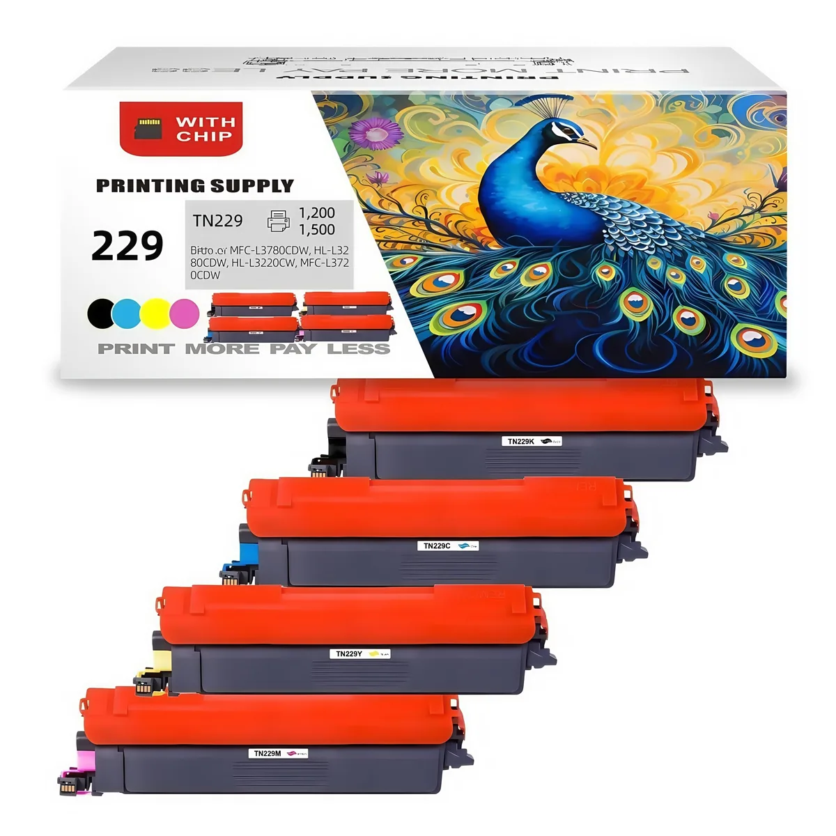 Aster Graphics Inc Aster Graphics Inc TN229 4-Pack Ink Cartridge Black/Cyan/Magenta/Yellow — product photo