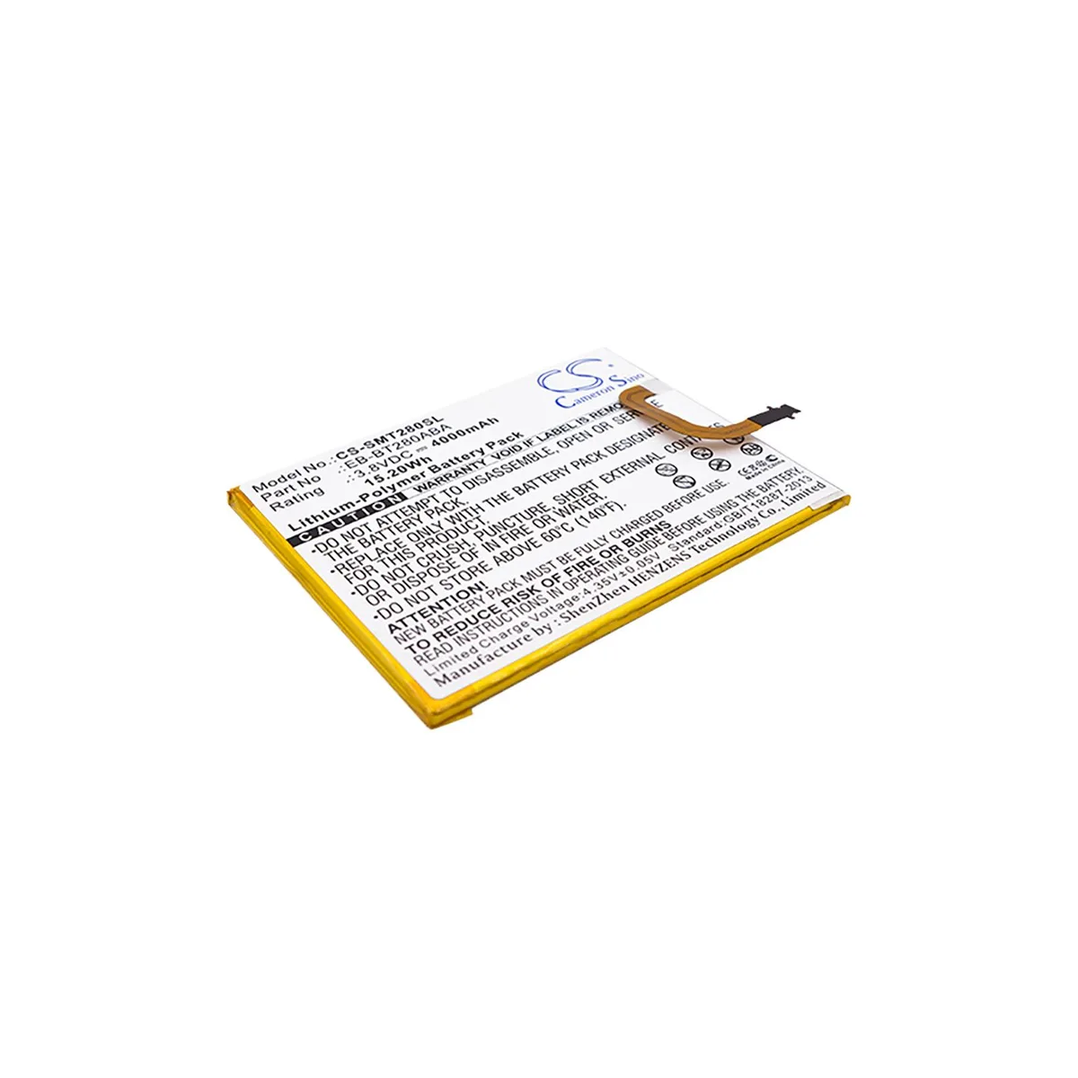 Cameron & Co Cameron & Co DS-CS-SMT280SL 4000mAh 3.8V Li-Polymer Battery Black — product photo