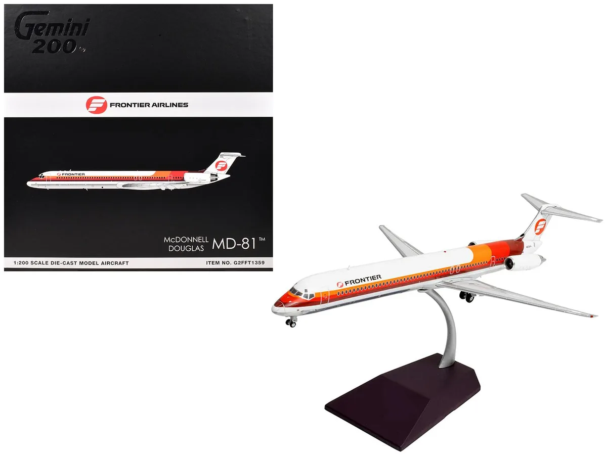 GeminiJets GeminiJets McDonnell Douglas MD-81 Frontier Airlines N859HA 1/200 Diecast Airplane — product photo