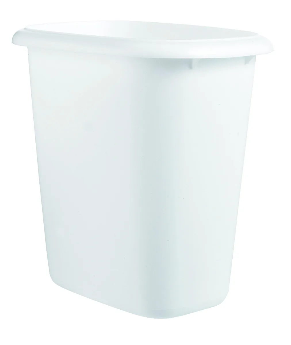  Rubbermaid FG295300WHT 6 Quart White Vanity Wastebasket 16 Pack — product photo