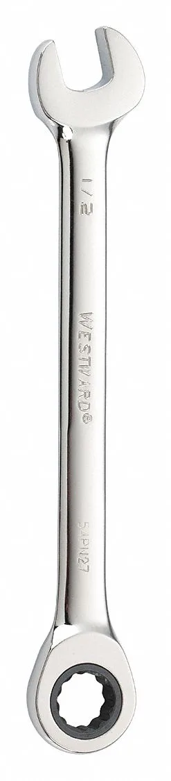 Westward ratcheting combination wrench 1/2 inch 7 inch chrome finish