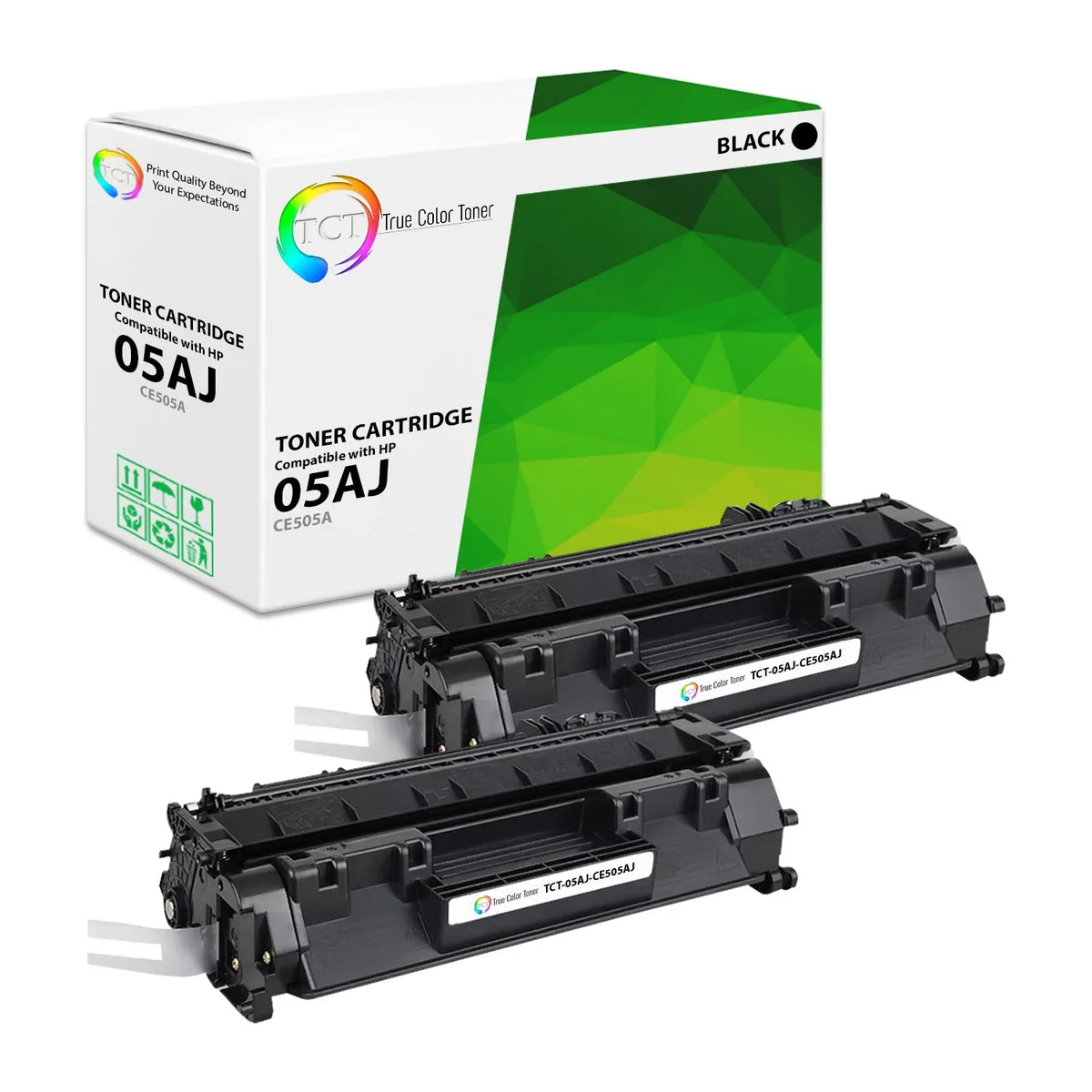 True Color Toner True Color Toner 05AJ Jumbo Yield Toner Cartridge 2 Pack Black 3500 Pages — product photo