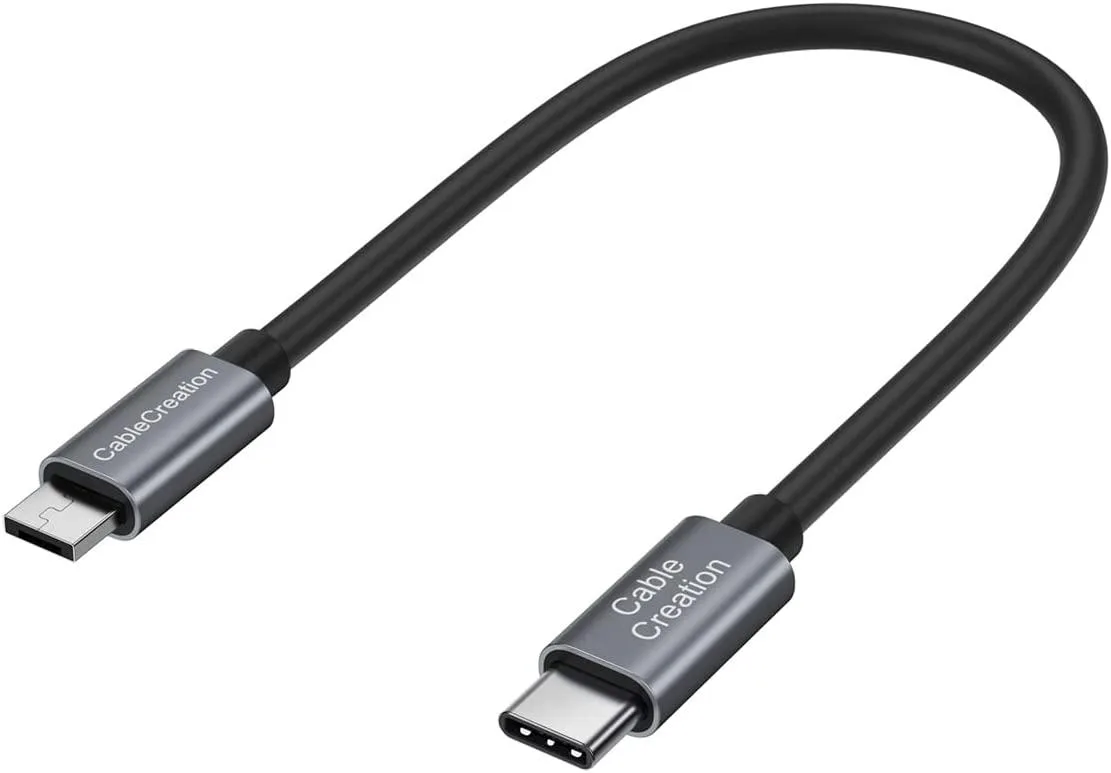 CableCreation CableCreation USB-C to Micro USB-A OTG Cable 0.65 ft Space Gray — product photo