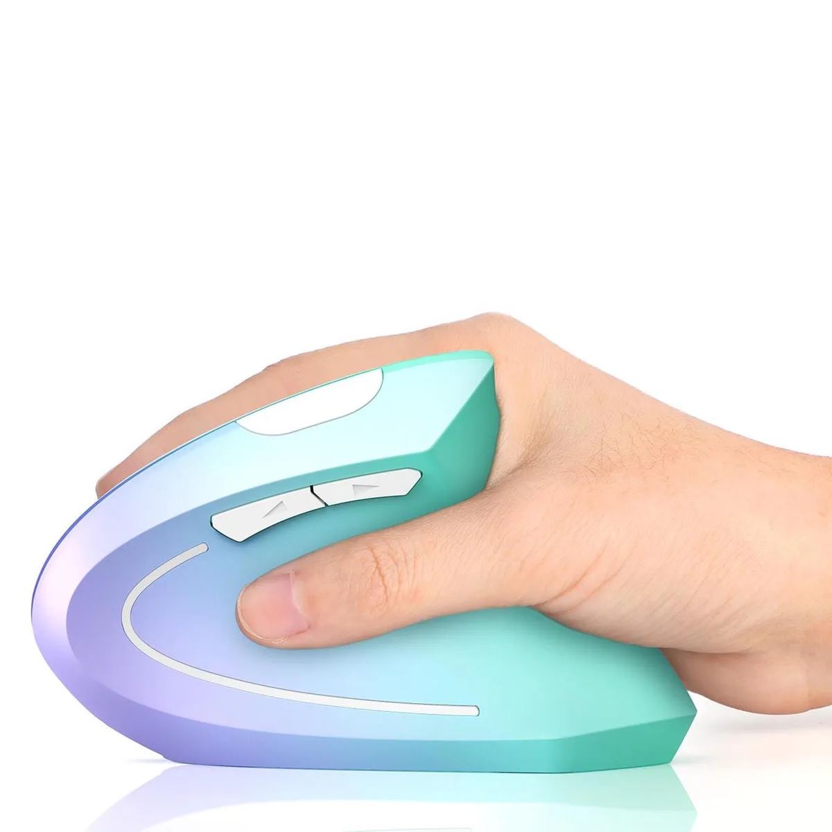  Lekvey XC-05 Vertical Wireless Gaming Mouse Green Purple — product photo