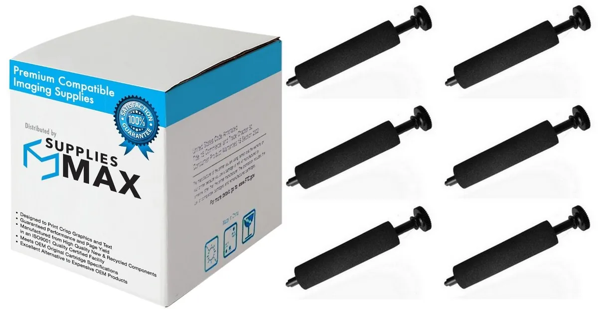 SuppliesMax SuppliesMax Black Ink Rollers 6 Pack EA-901RB — product photo
