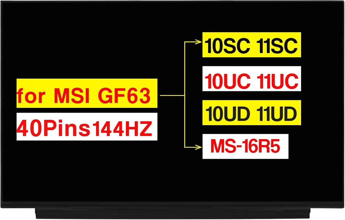 NUOLAISUN NUOLAISUN 15.6" FHD 144Hz 40-Pin LCD for MSI GF63 Thin 10/11 series MS-16R5 — product photo