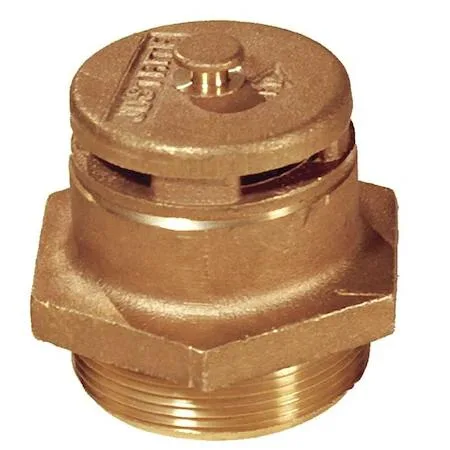 Brass drum safety vent with brown finish vertical orientation 30 to 55 gal capacity