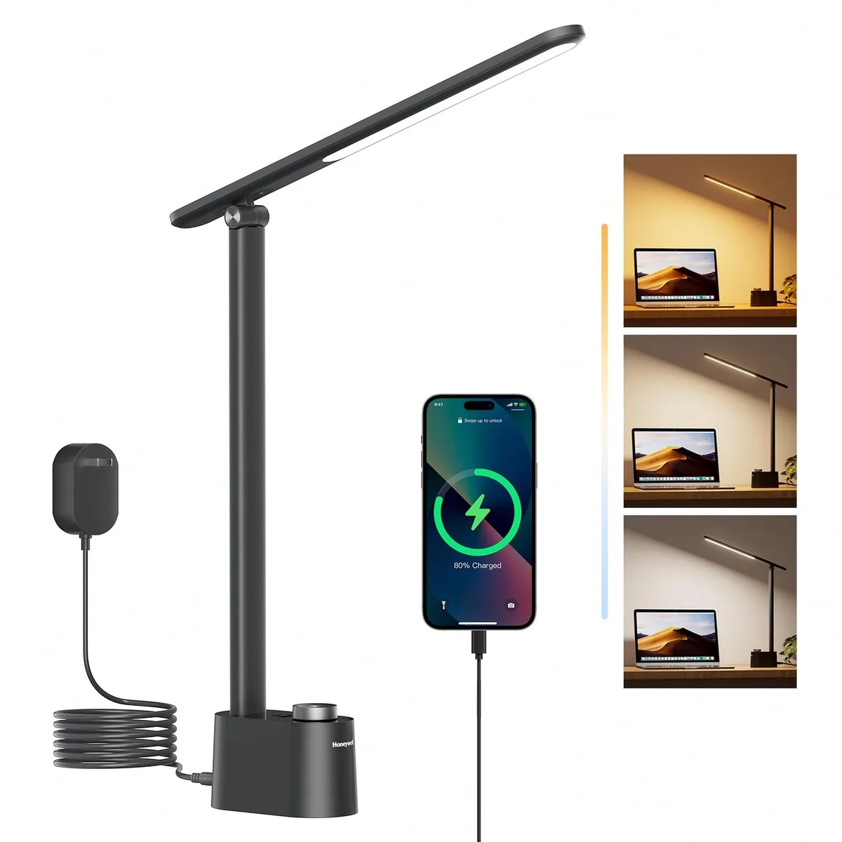  Honeywell HWT-H01 11 W table lamp 48 LED CRI 95 USB A+C 1.1 kg — product photo