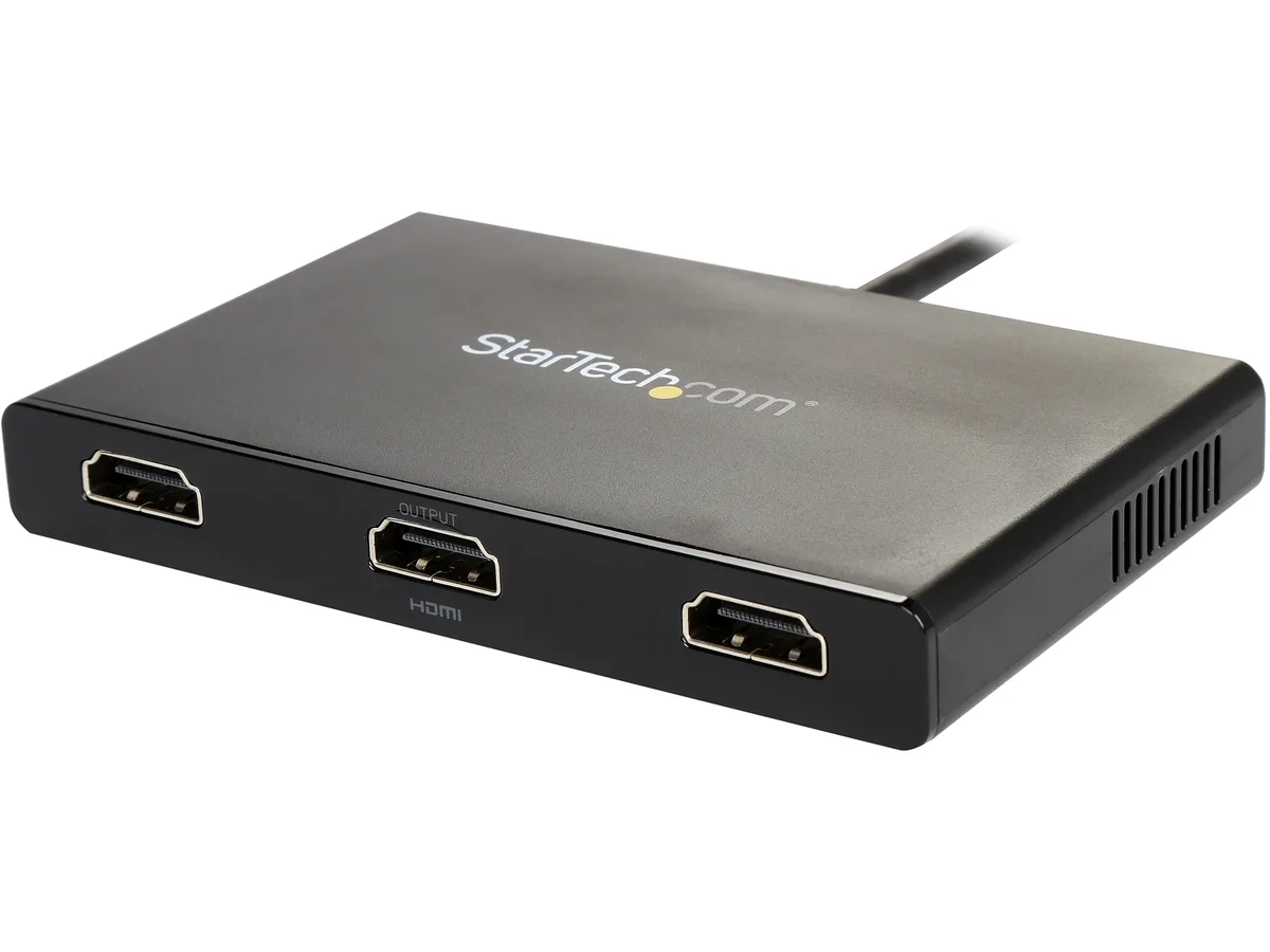 STARTECH STARTECH MSTMDP123HD Mini DisplayPort 1.2 to 3x HDMI audio video converter — product photo