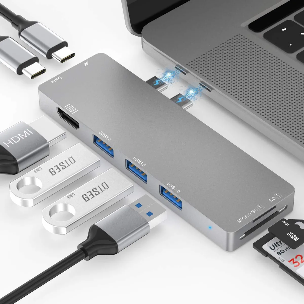 WRIARICH WRIARICH USB C Hub 8 in 1 Grey 1315 usb display adapter — product photo