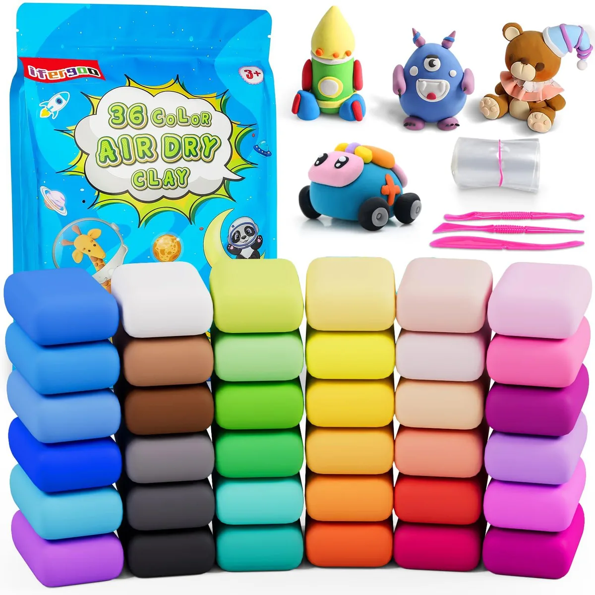  ifergoo Magic Air Dry Clay 36 Colors 10g Packs 3 Tools 24 Bags — product photo