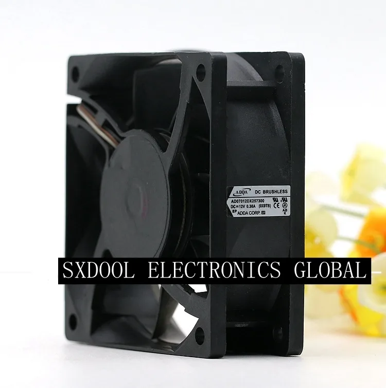 SXDOOL SXDOOL AD07012DX257300 70mm 12V 0.36A 3-pin case fan — product photo
