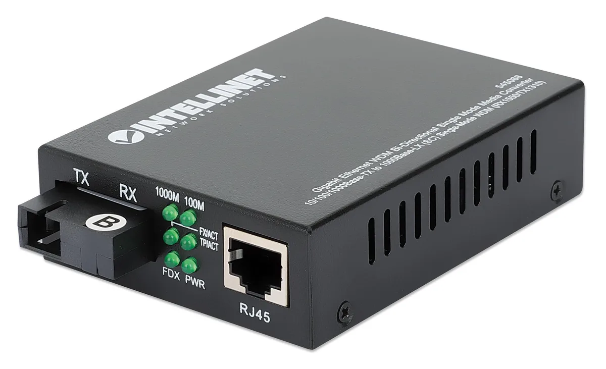 Intellinet Network Solutions Intellinet Network Solutions 545068 Gigabit WDM Bi-Directional Media Converter 20 km — product photo