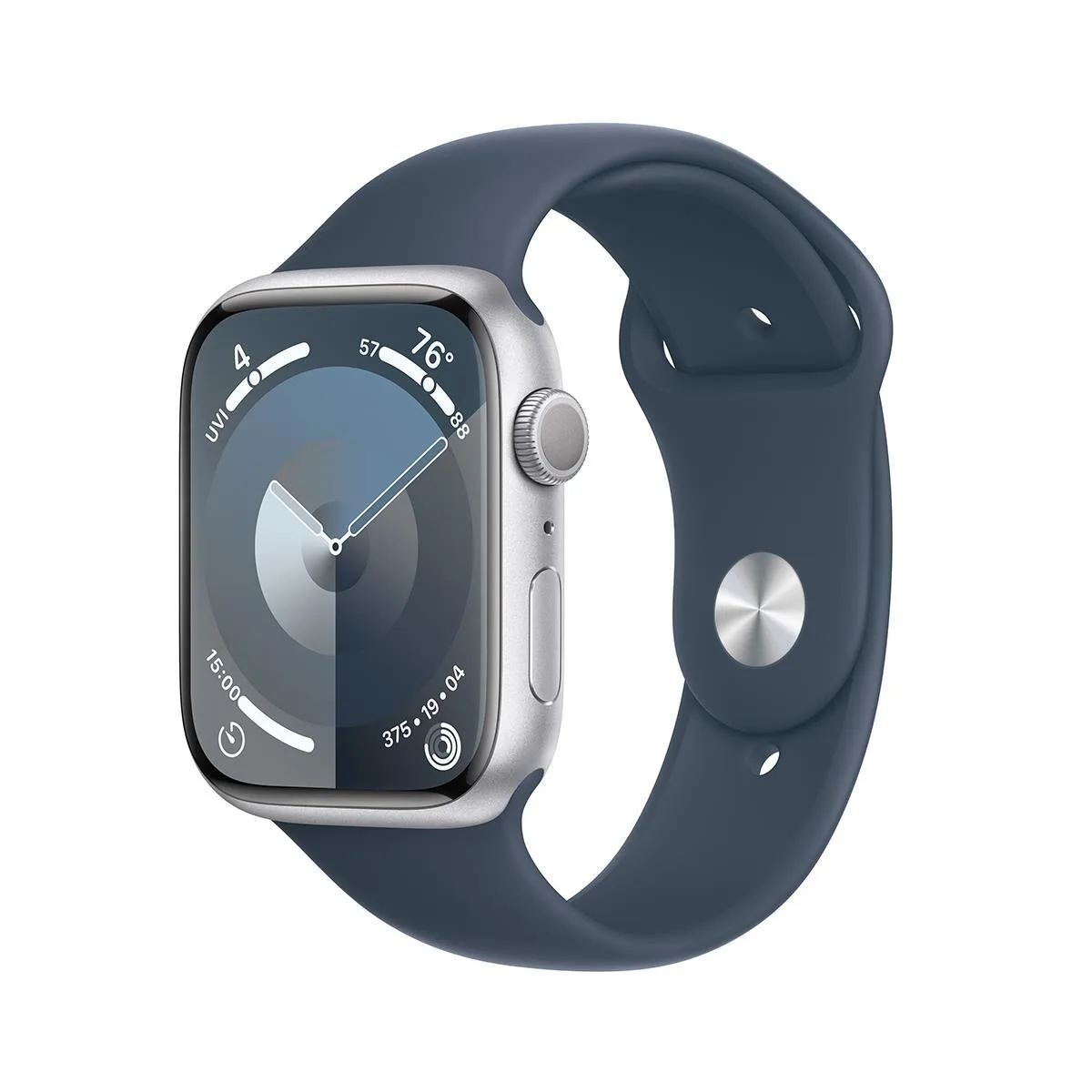 Apple Apple Watch Series 9 41mm GPS Silver Aluminum Storm Blue Sport Band S/M — product photo