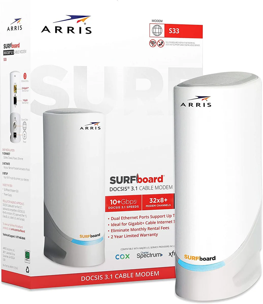 ARRIS ARRIS Surfboard S33 DOCSIS 3.1 Cable Modem 2.5 Gbps — product photo