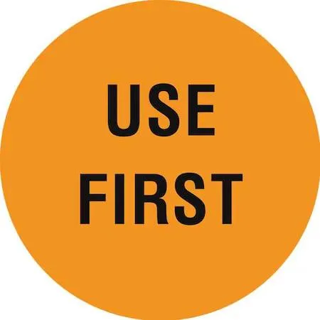 Value Brand Value Brand Circle Inventory Control Label Use First Orange Pk1000 — product photo