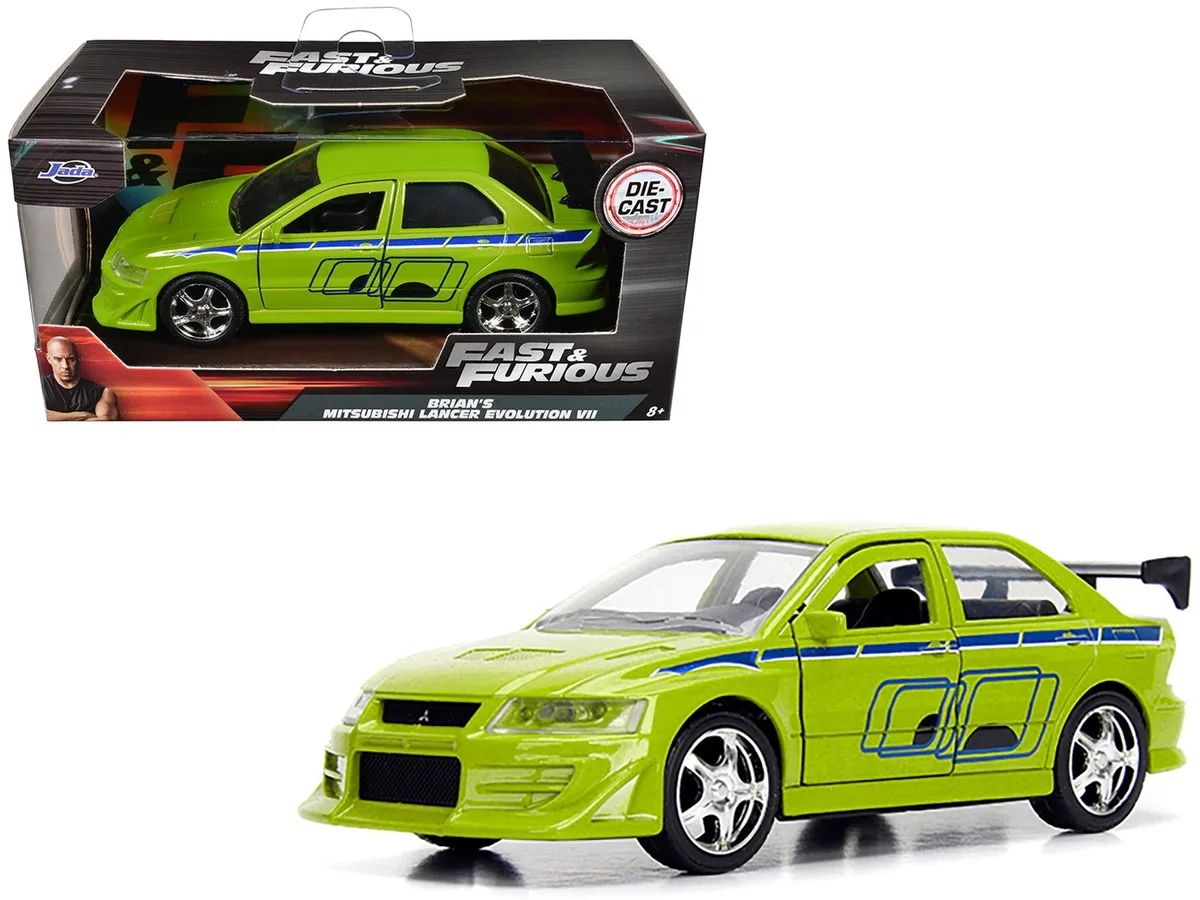 Jada Jada Brian's Mitsubishi Lancer Evolution VII Green Fast &amp; Furious 1/32 Diecast Model Car — product photo