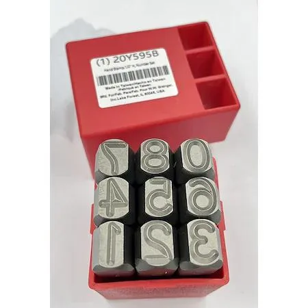 Value Brand Value Brand Hand Stamp Number Set 1/2 In 0-8 62 HRC — product photo
