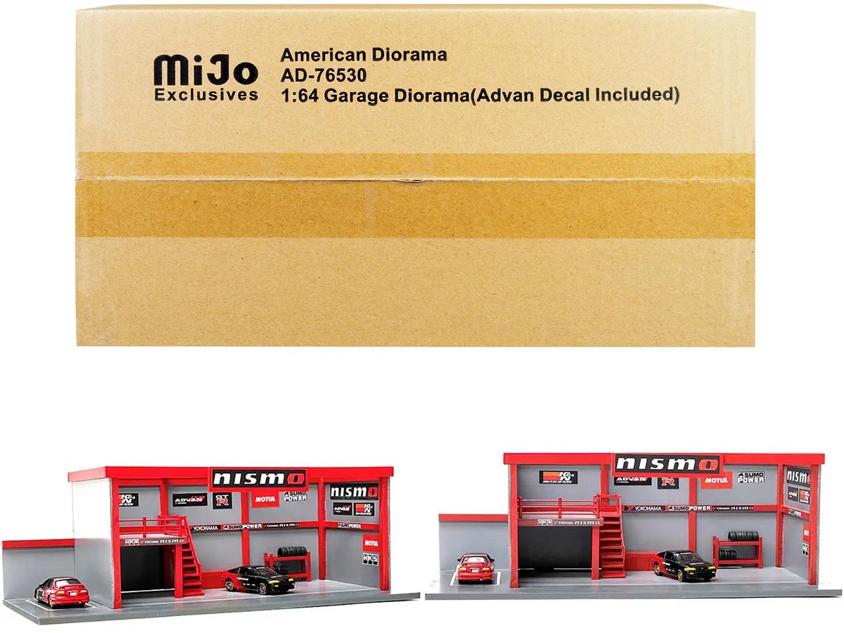 American Diorama American Diorama Garage Diorama Advan 1/64 hobby collectible — product photo