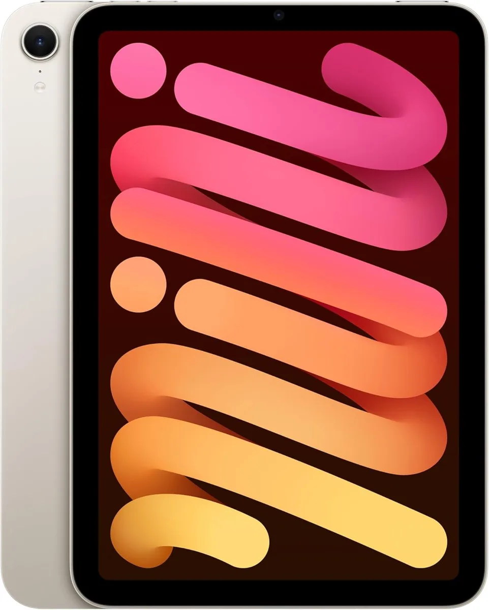 Compact Starlight tablet with 8.3 inch Liquid Retina display, flat edges and USB-C port