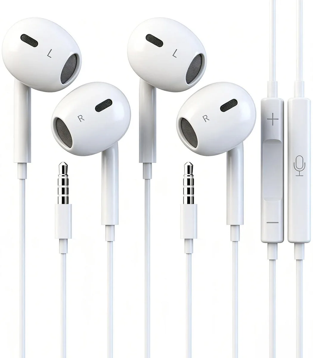 No Sew No Sew 3.5mm Aux In-Ear Headphones White 2 Pack — product photo