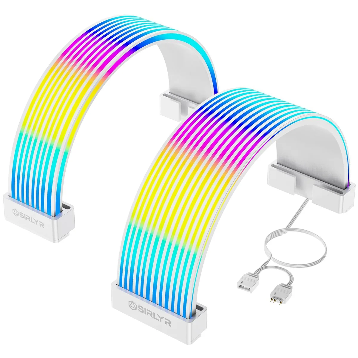  Sirlyr SIRLYR-PSC98-ATX RGB LED strips for PSU cables, 80+81 LEDs, 360-degree flexible, 5V 3-pin ARGB sync — product photo