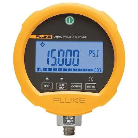 Fluke 700RG07 digital compound gauge with cast zinc aluminium case and 1/4 inch MNPT connection