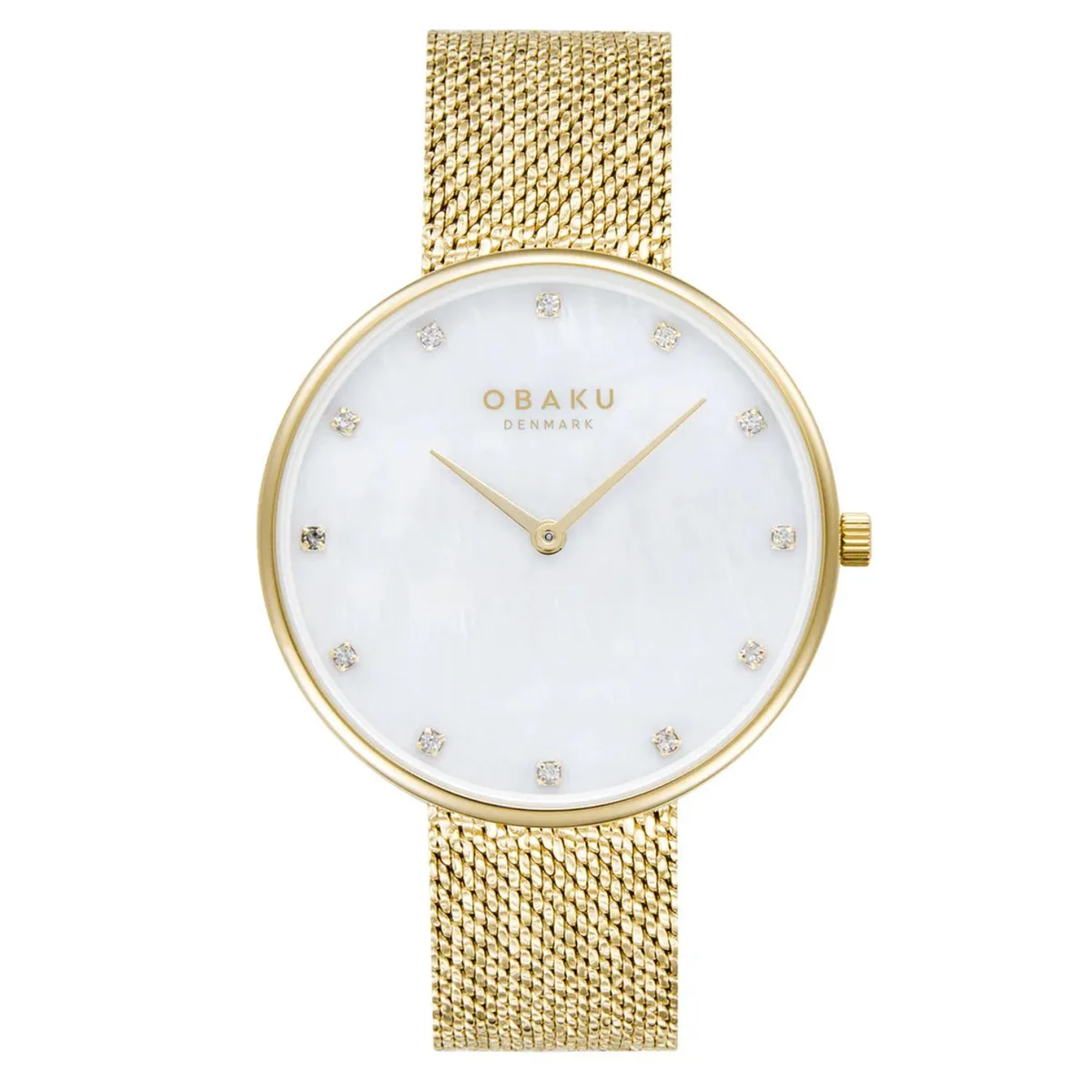 Silver stainless steel watch with white dial and metal bracelet