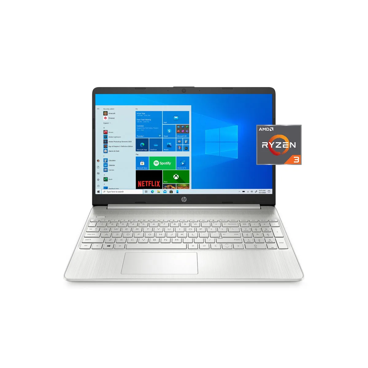 HP HP 15.6" FHD Laptop AMD Ryzen 3 3250U 12GB 1TB SSD Windows 10 Home Silver — product photo
