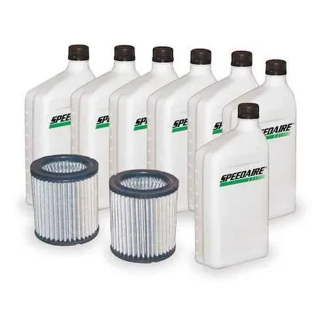 SPEEDAIRE air compressor maintenance kit with oil and two air filters