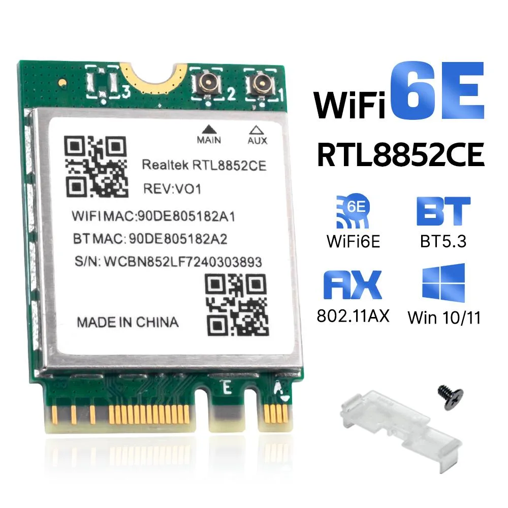 DERAPID DERAPID RTL8852CE Wi-Fi 6E M.2 2230 adapter Bluetooth 5.3 — product photo
