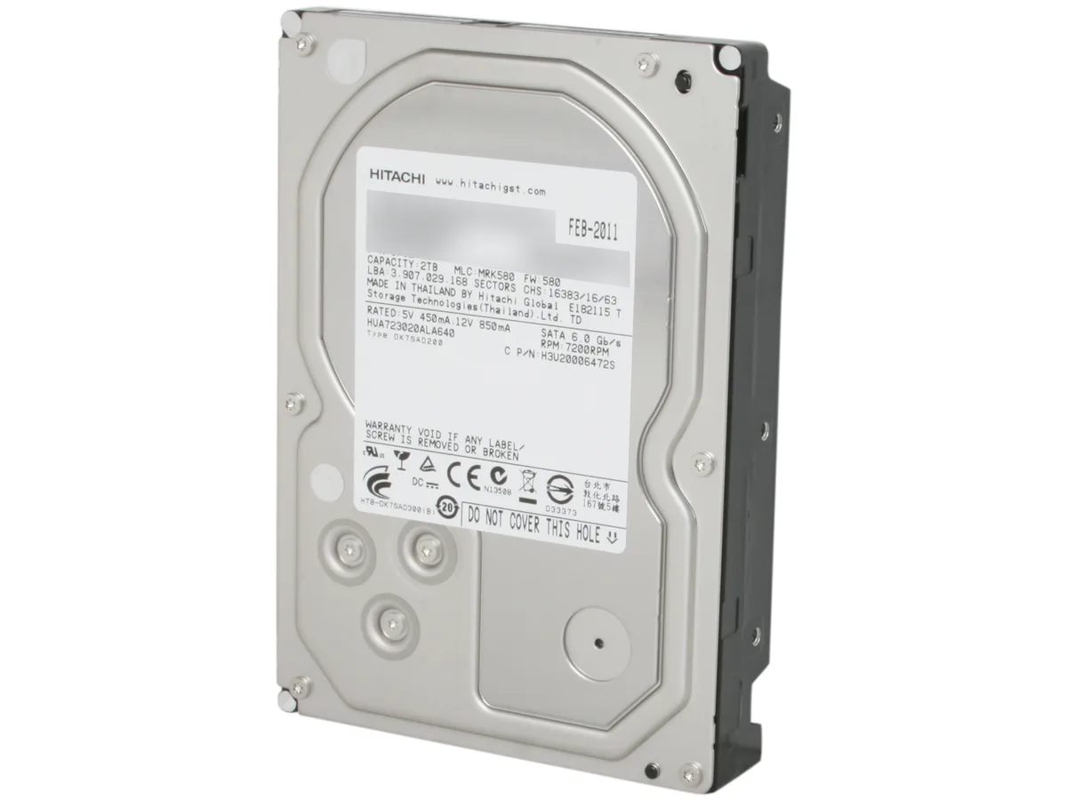 HGST HGST Ultrastar 7K3000 0F12455 2TB 7200 RPM 64MB SATA 6.0Gb/s 3.5" internal hard drive — product photo
