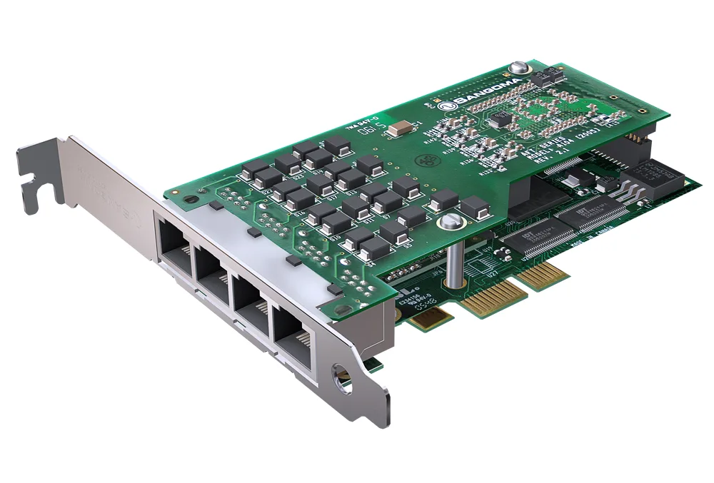 Sangoma Technologies Corporation Sangoma Technologies Corporation A104E 4-port VoIP voice board — product photo
