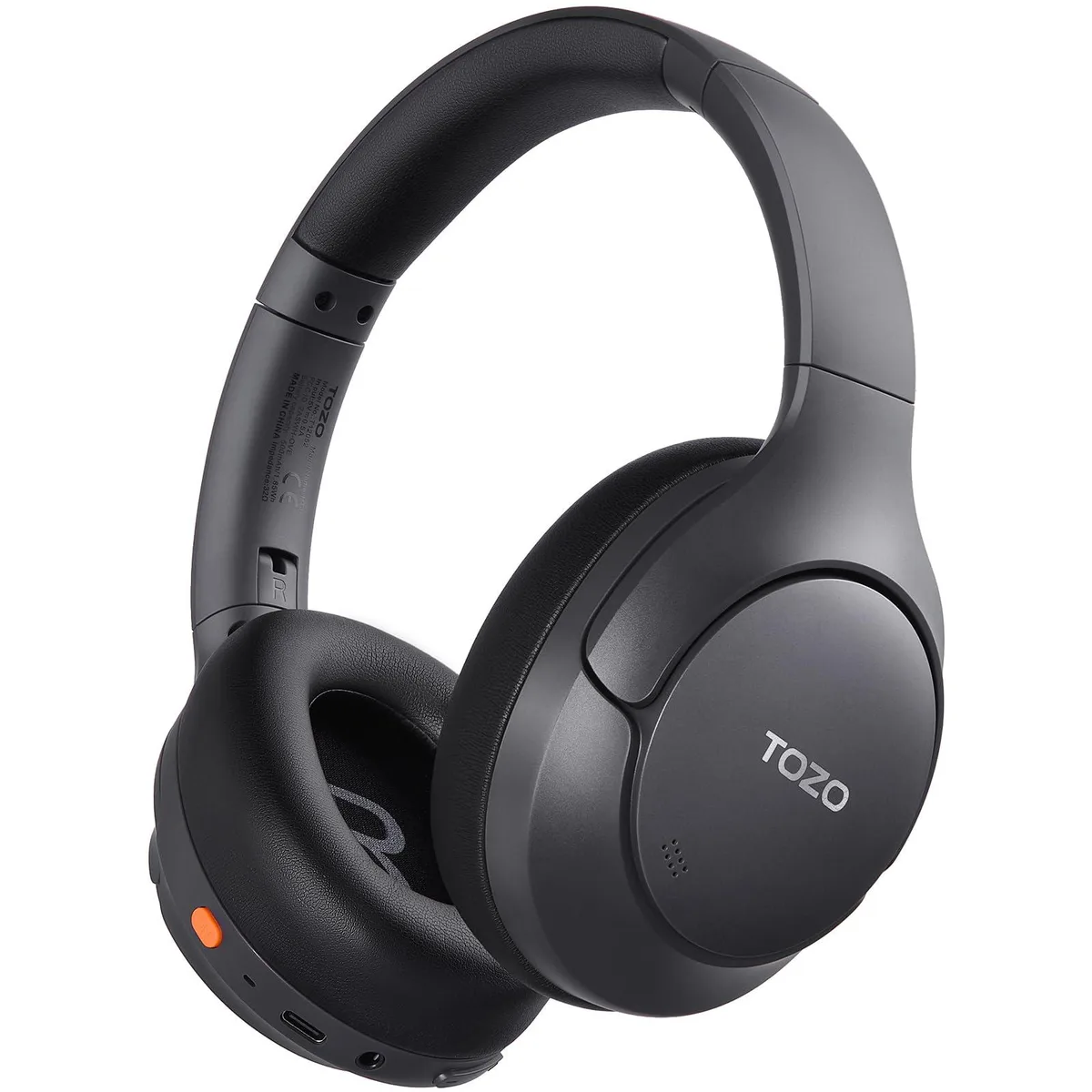  TOZO HT3 Hybrid ANC Wireless Headphones 90H 45dB 40mm Bluetooth 6.0 Titanium Black — product photo