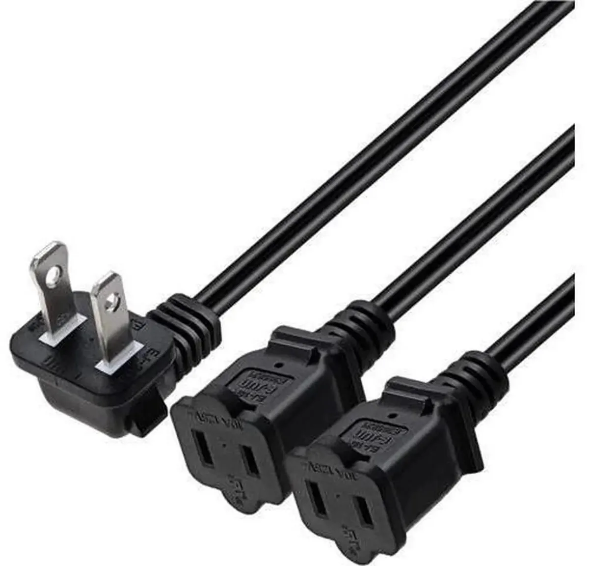 SMUGDESK SMUGDESK 90 Degree NEMA 1-15P to 3 Outlet 1-15R Power Splitter Cord — product photo