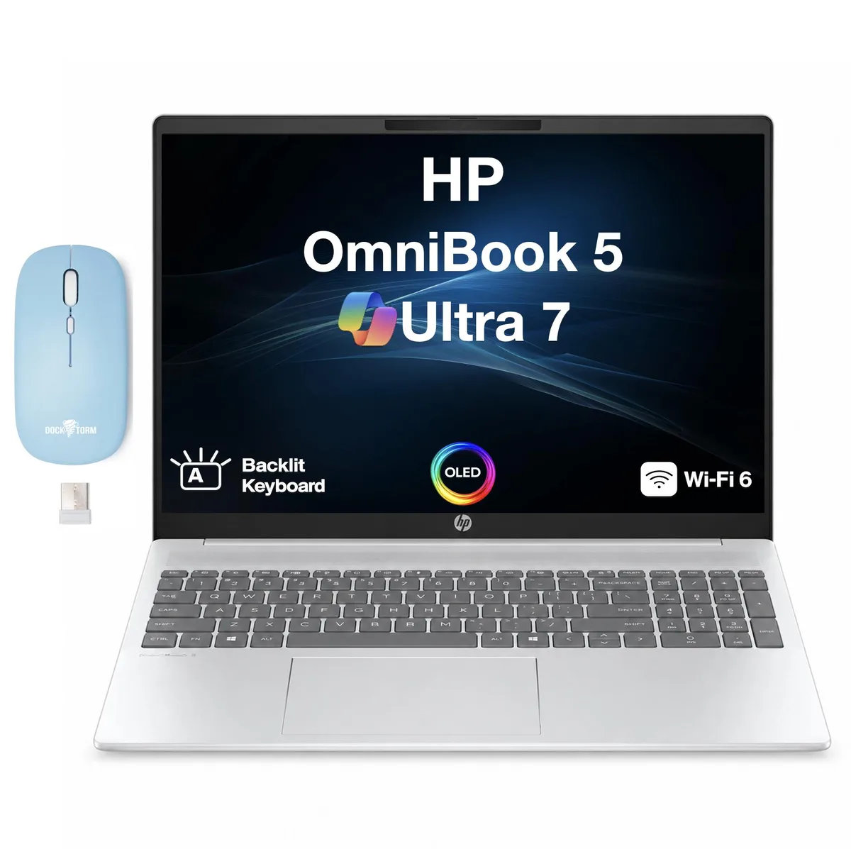 HP HP OmniBook 5 Copilot+ 16.0" OLED Ultra 7-255U 16GB LPDDR5X 4TB PCIe SSD — product photo