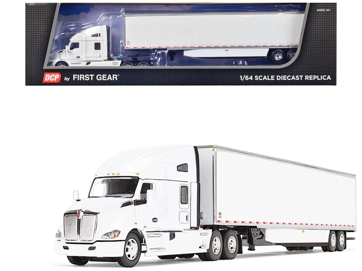 First Gear First Gear Kenworth T680 76" High Roof Sleeper 53' Trailer 1/64 Diecast — product photo