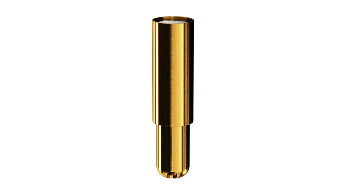 Small gold metal perfume atomizer with cap-less design