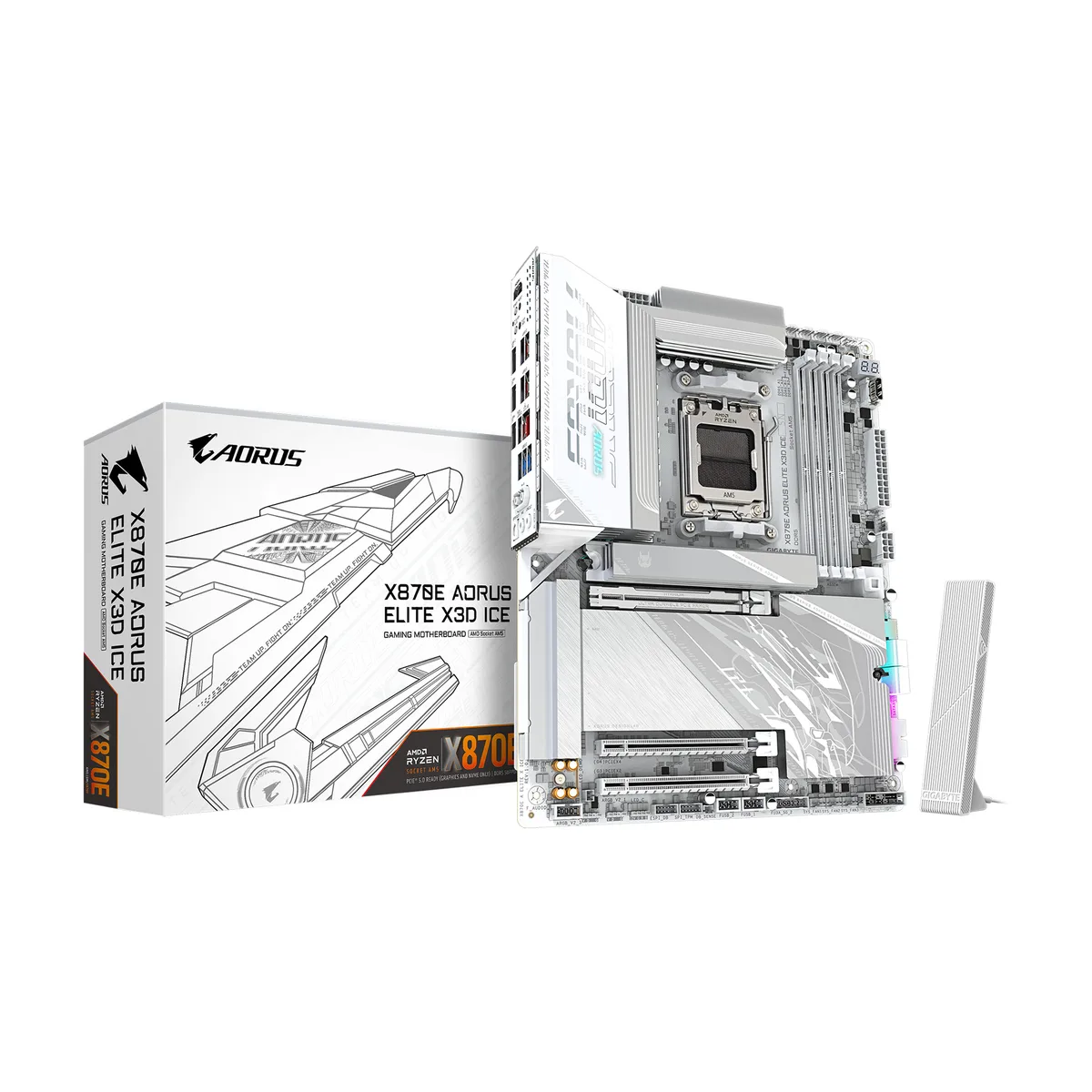 GIGABYTE GIGABYTE X870E AORUS ELITE X3D ICE AMD motherboard — fotografie produktu