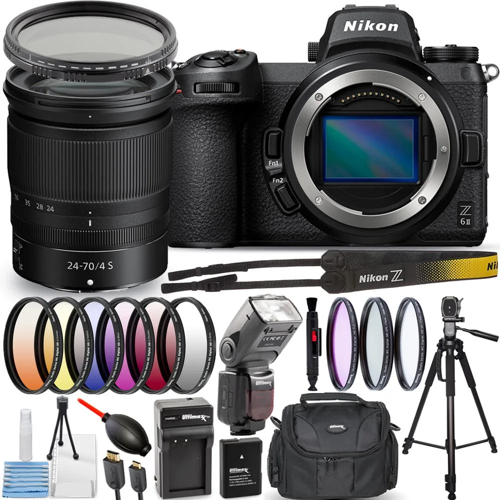 Nikon Global Nikon Z 6II 24.5MP Compact Mirrorless Camera with 24-70mm f/4 Lens + Flash Bundle — product photo