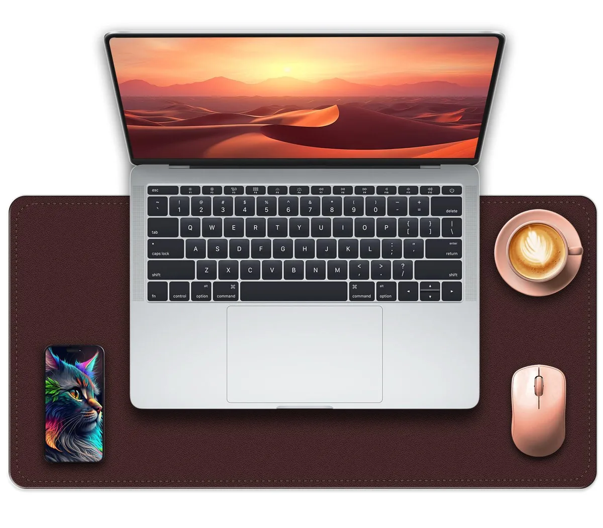  Keychron MDP-S-2Brown Coffee Desk Pad 24" x 14" Brown Coffee — product photo