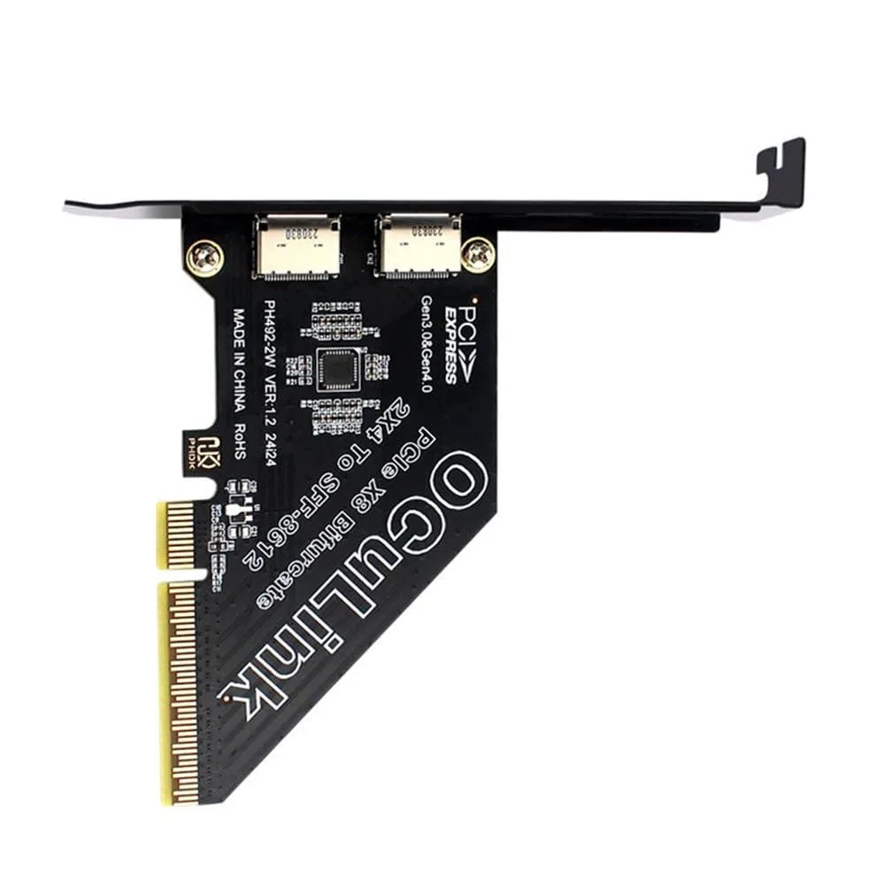 LORDWORLD LORDWORLD PCIe 4.0 x8 Detachable to Dual OCuLink SFF-8612 SFF-8611 VROC Raid0 Adapter — product photo