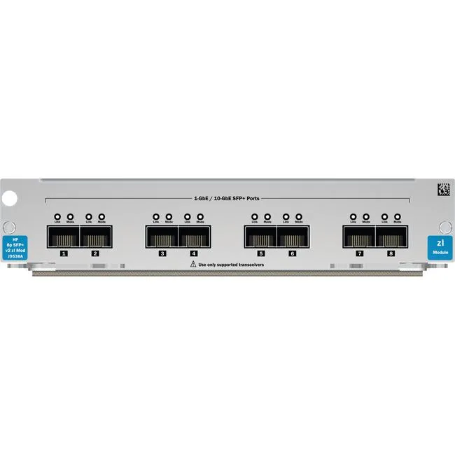 HPE HPE J9538A#ABA 8-Port 10-GbE SFP+ V2 ZL switch module — product photo
