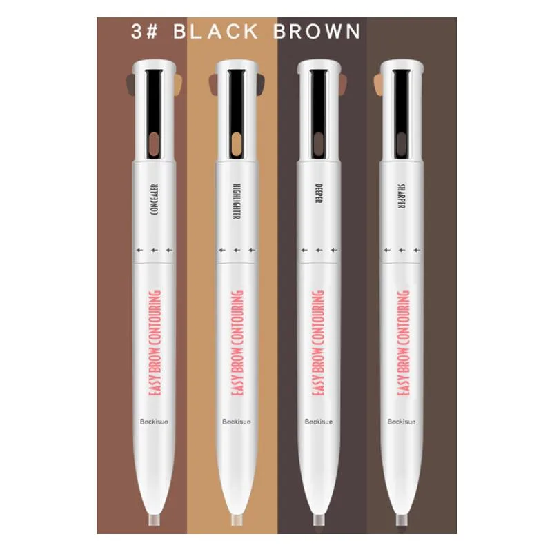 DAXINQI DAXINQI 4-in-1 Rotating Eyebrow Pen 3# Black Brown — product photo