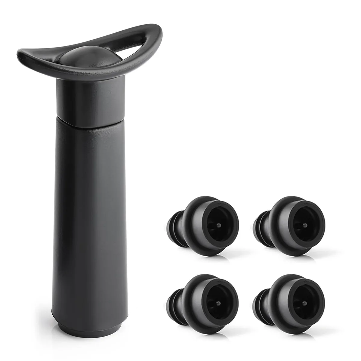 Wine vacuum pump with four silicone stoppers