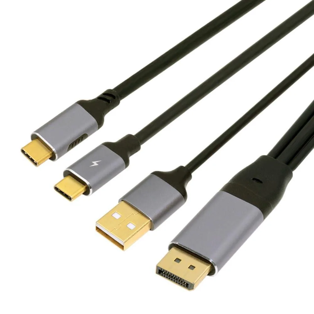 DisplayPort male to USB-C male cable, 2.0m length