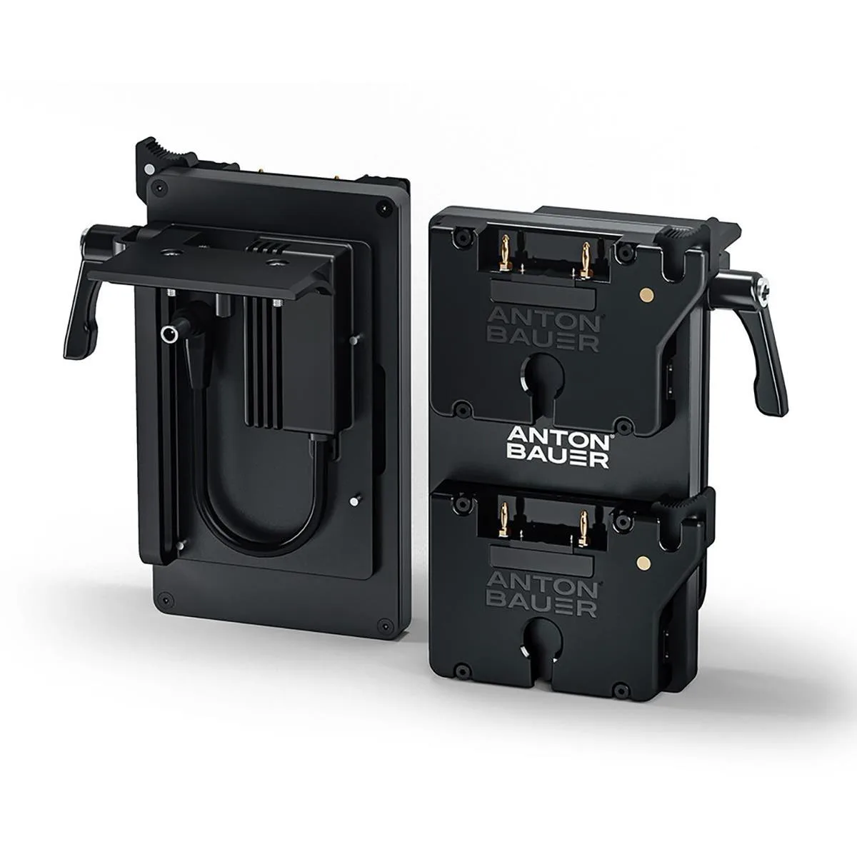 Two gold-mount battery brackets with P-Tap ports for Sony PXW-FX9
