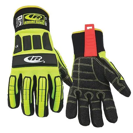 RINGERS GLOVES RINGERS GLOVES R297 Hi-Vis Cut-Resistant Impact Gloves personal protective equipment — product photo