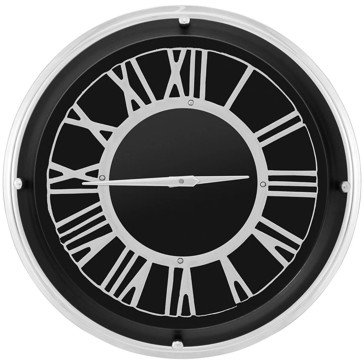 SlickBlue SlickBlue 17.5 Inch Silent Wall Clock Silver Frame — product photo