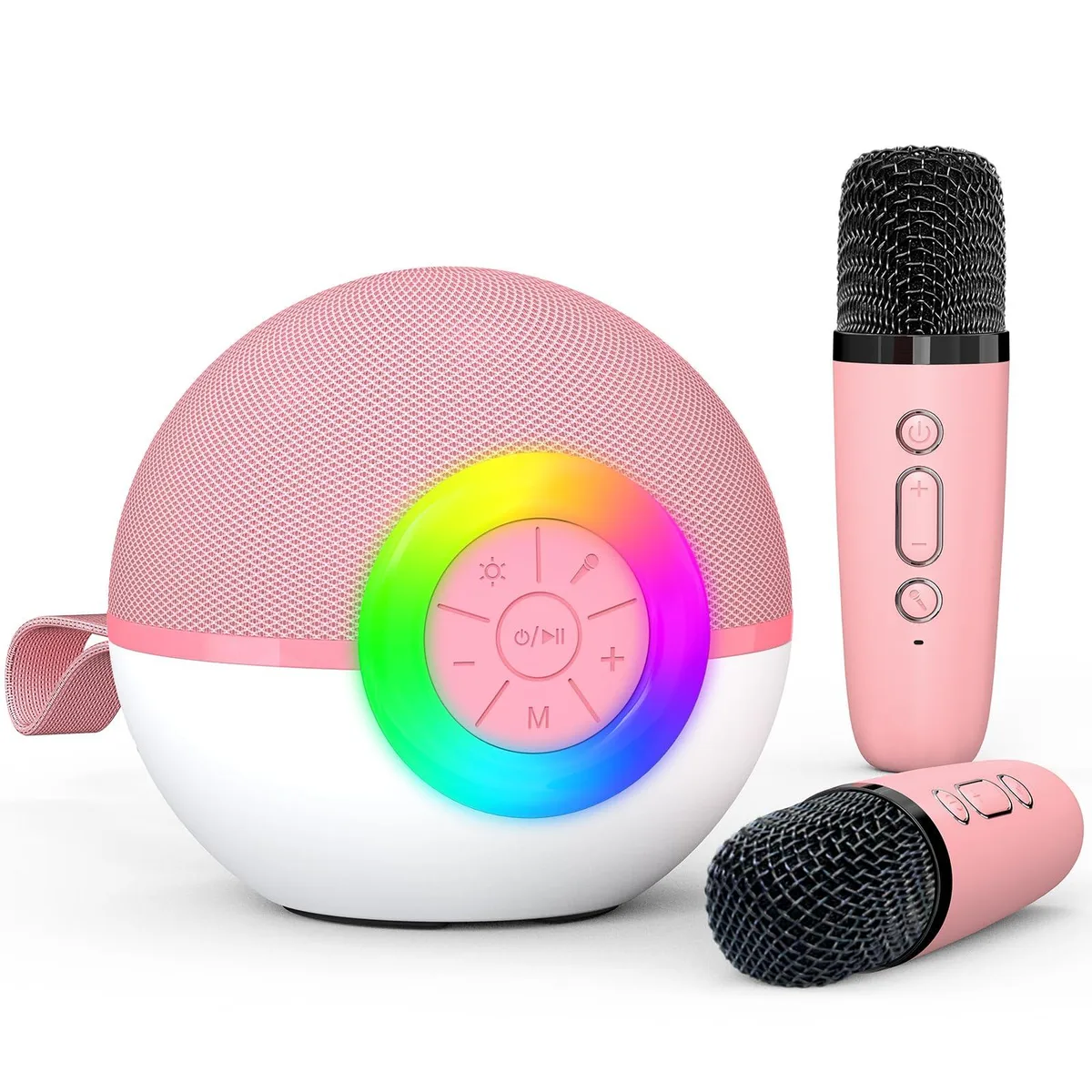 Heroange JHS-T97 Karaoke System Pink Bluetooth 5.3 2 Wireless Mics — product photo